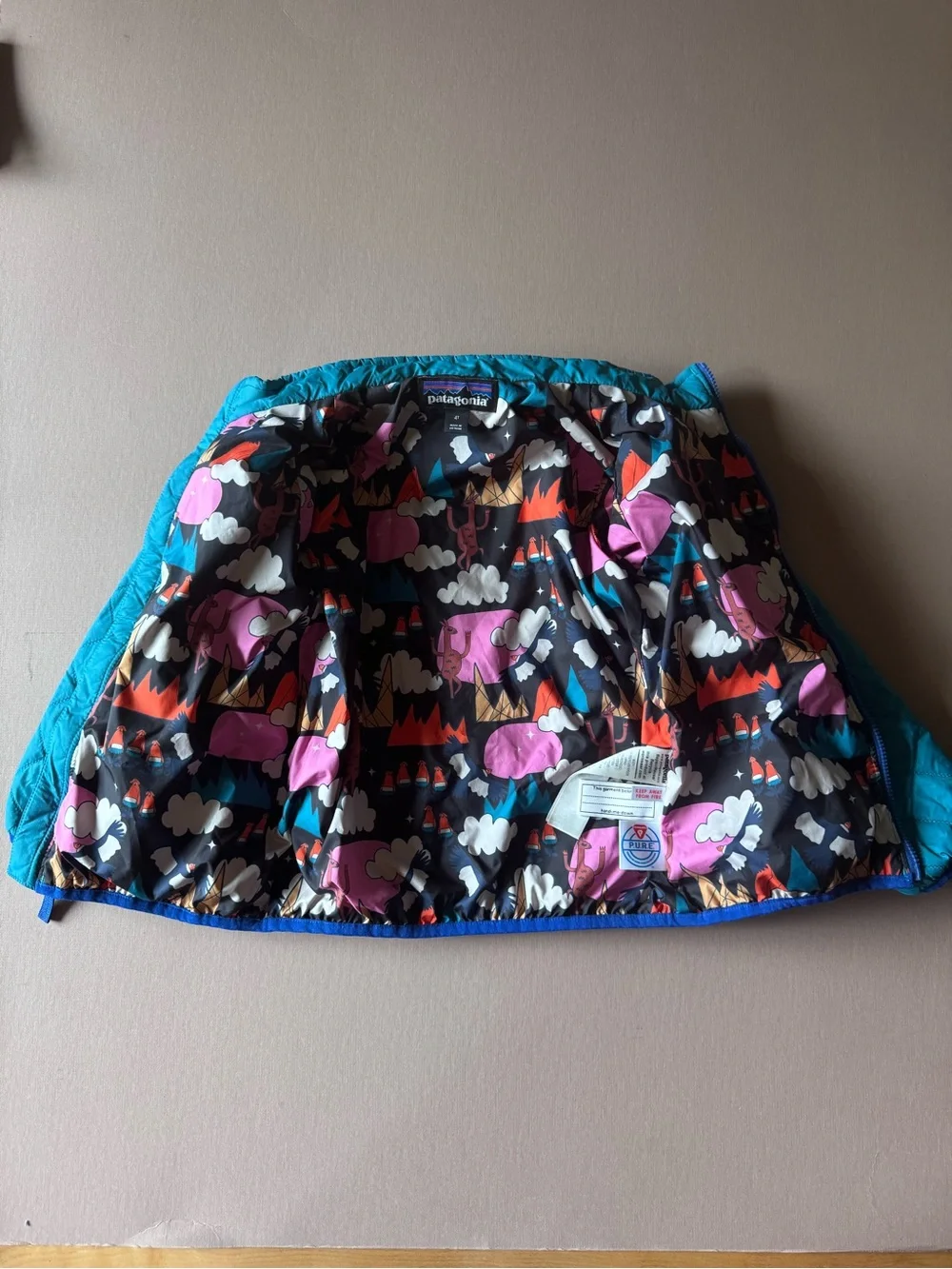 Patagonia Kids Teal Quilted Puffer Jacket
